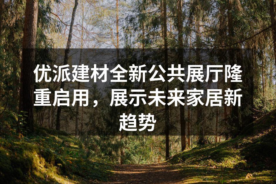 优派建材全新公共展厅隆重启用，展示未来家居新趋势